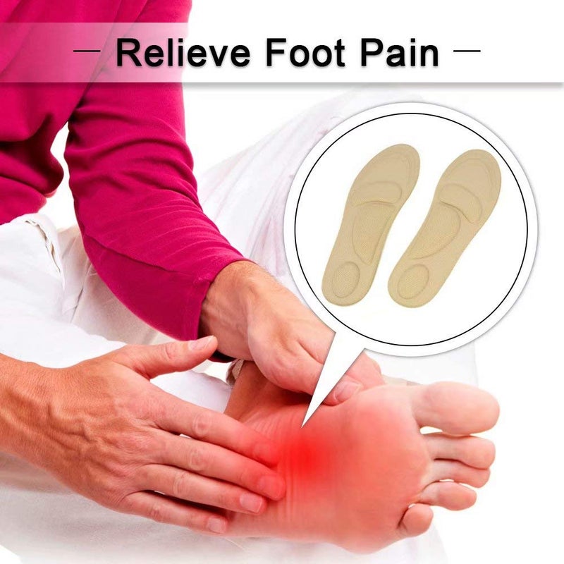 Dr.Foot Dr. Foot's Arch Support Insoles, Help Against Plantar Fasciitis, Metatarsal and Heel Pain, Diabetic Anti-Sweat Foam Comfortable Insoles for Shock Absorption (L | 7~12 US Men's, Beige) - Image 5